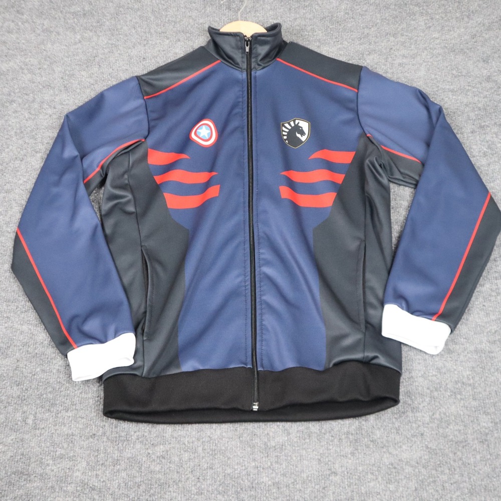 Marvel‎ x Team Liquid Captain America Track Jacket Mens Small Gaming